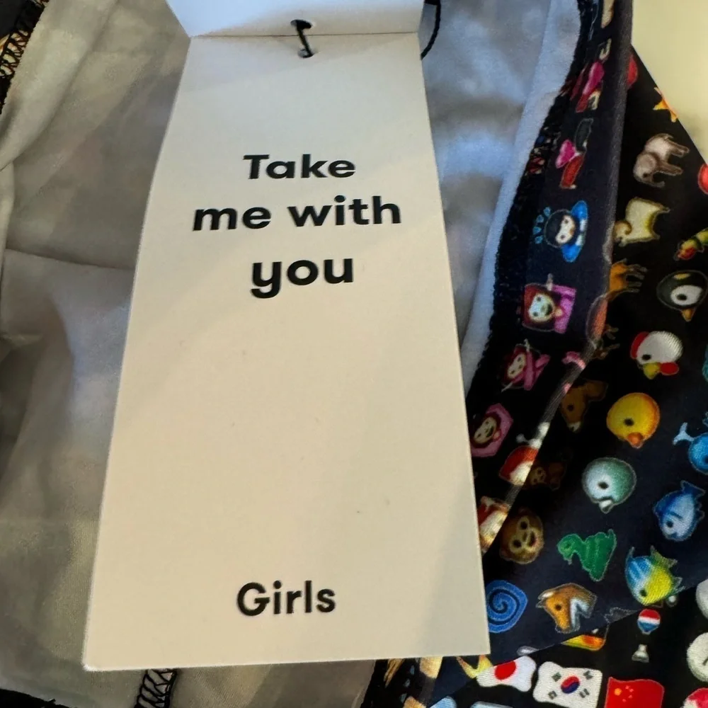 NWT Terez Emoji Print Leggings | Girls’ Medium | Soft Stretchy Athleisure